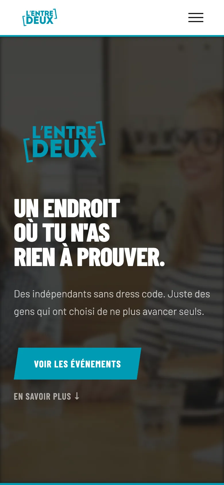 Le site L'Entre Deux Pro sur un téléphone