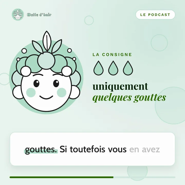Vidéo du podcast : la consigne, uniquement quelques gouttes d'huile